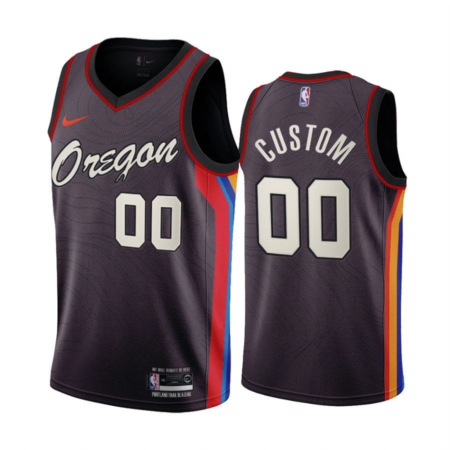 Men's Portland Trail Blazers Active Player Custom 2020-21 Coffee NBA City Edition Stitched Jersey